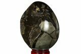 Septarian Dragon Egg Geode - Black Crystals #177421-3